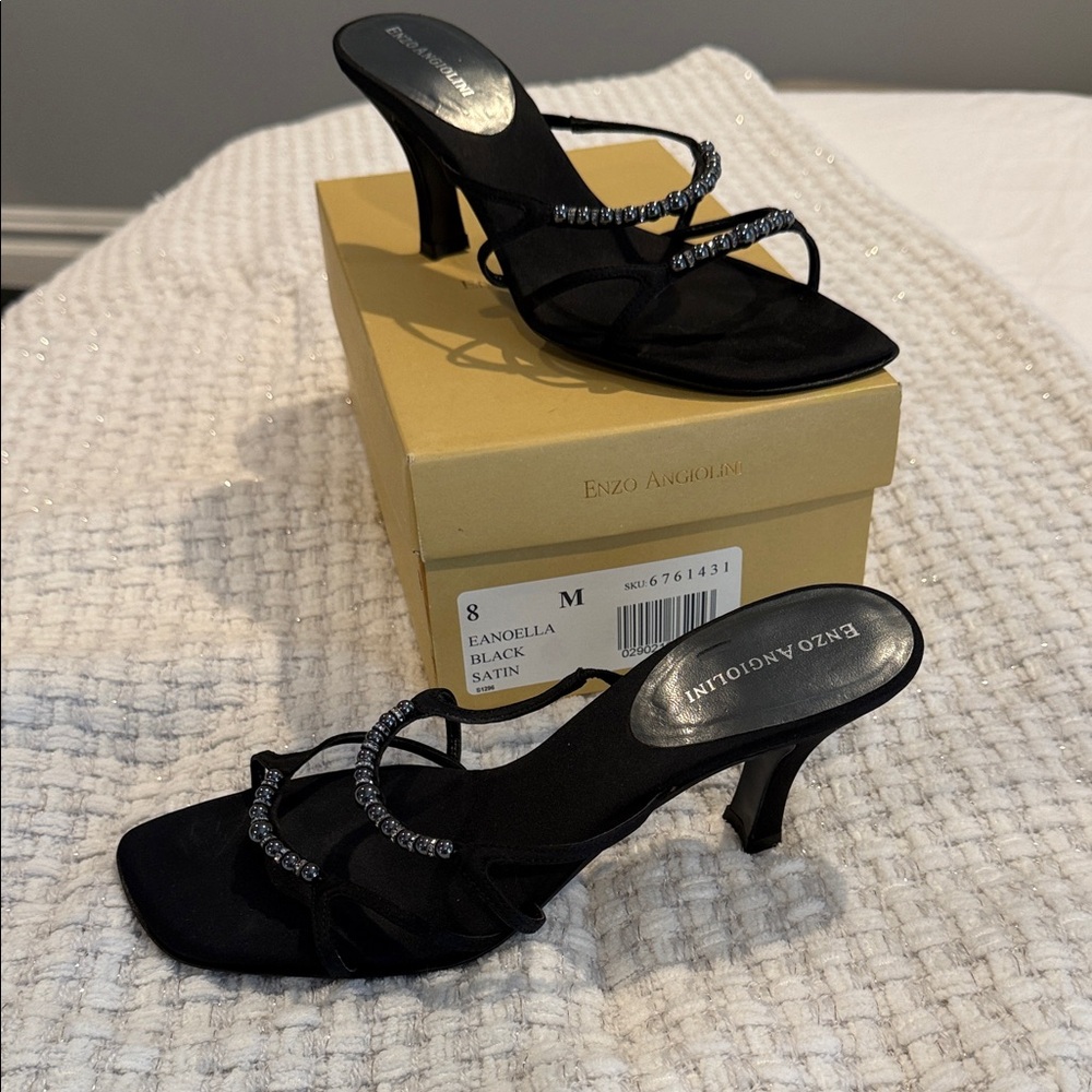 Enzo Angiolini Black Strappy Heels